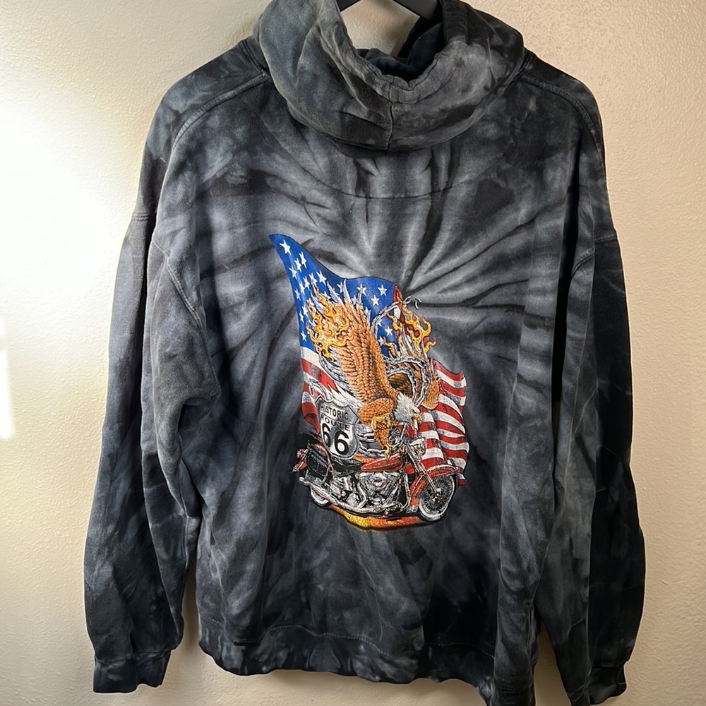 Men's Graphic Hoodie - Black Tie-Dye